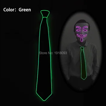 

Light-up LED Neon EL Wire Tie for High-grade Fashion Men gift for Party Decoration Holiday lights with DC-3V Sound activated