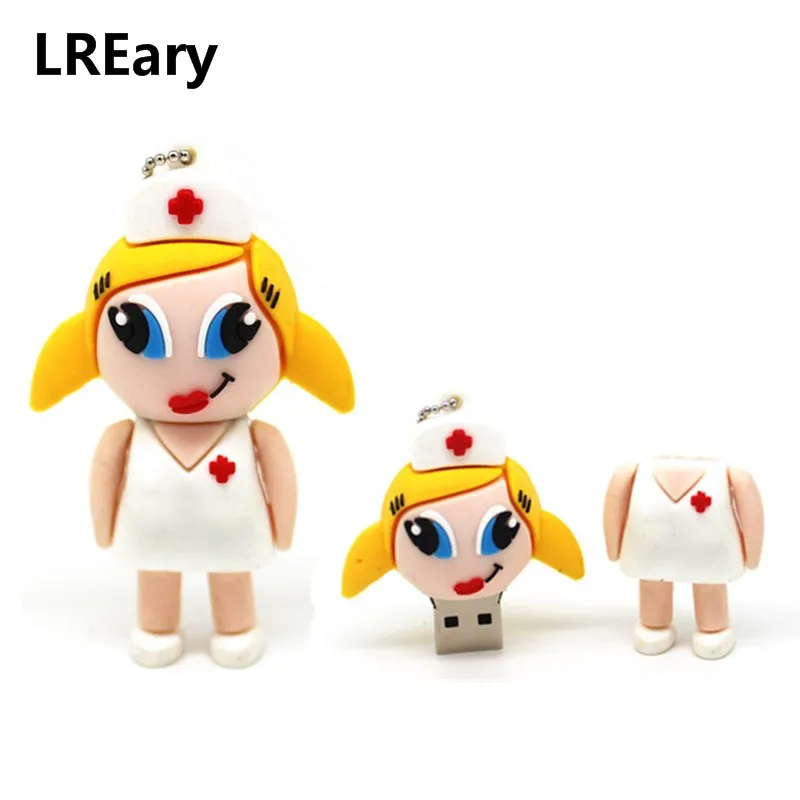 

Cartoon cute Long hair nurse thumb memory stick usb flash drive disk Pen drive mini computer gift pendrive 4gb 8gb 16gb 32gb