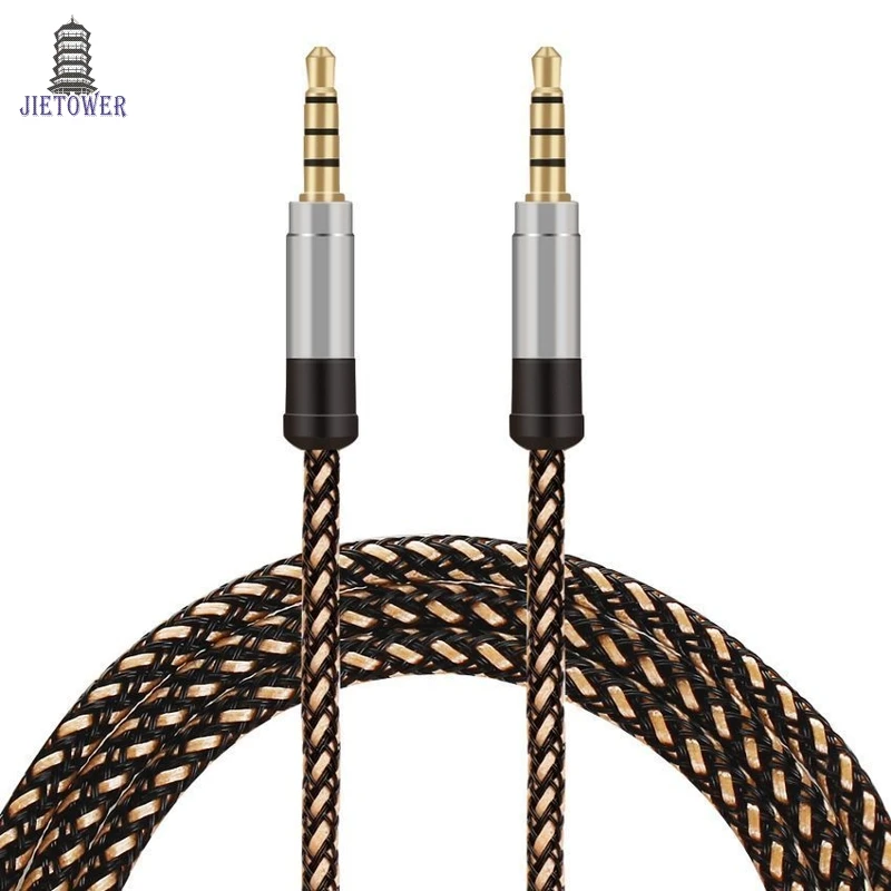 100pcs lot Jack 3 5mm Audio Cable Nylon Braid 3 5 Car AUX Cable 1 5M 3M Headphone audio Code for Phone MP3 Car Speaker wholesale