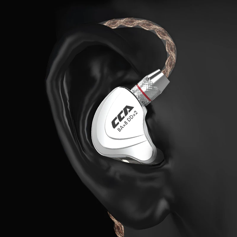 CCA C10 4BA + 1DD híbrido en la oreja los auriculares HIFI DJ Monitor deporte del auricular auriculares auricular con Detacable actualizado cable - 6