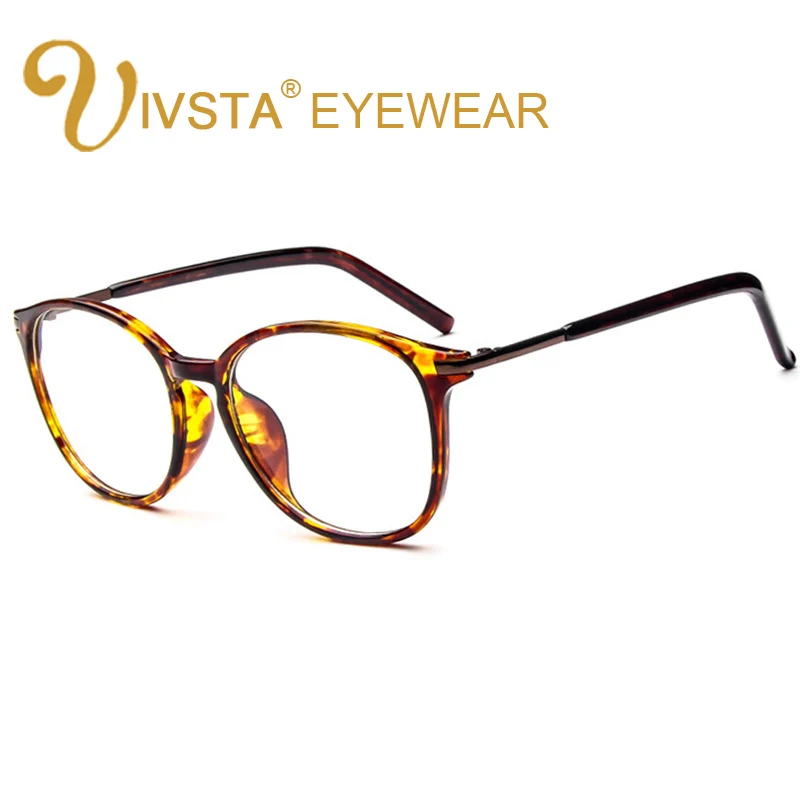 

IVSTA Oversized Glasses Women Brand Designer Optical Frame Leopard Spectacle TR Round Eyeglasses Myopia Reading Vintage Lenses