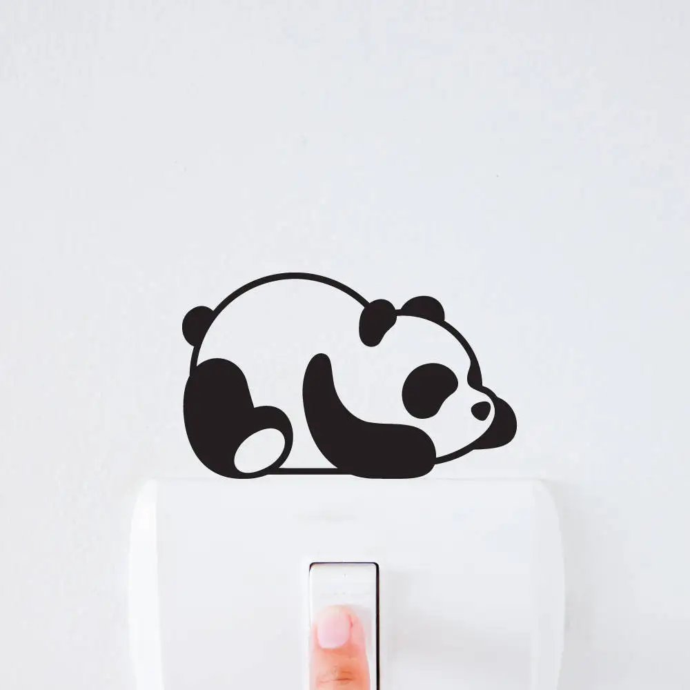 Us 12 25 Offlittle Panda Lazy Cartoon Cute Pattern Removable Wallpaper Stickers For Kids Room Switch Art Decoration Vinyl Murals L868 In Wall