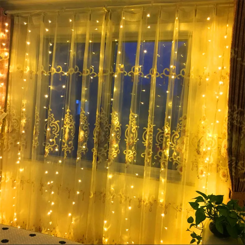 

6M x 1.5M 288 Bulbs Curtain LED String Lights Decoration Christmas Garland Window Holiday Party Halloween Home Wedding Lights