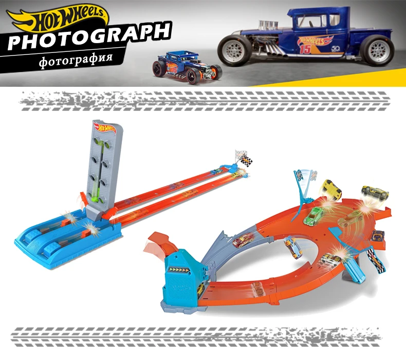 Hotwheels игрушка гоночный трек гоночный автомобиль Дрифт мастер машина чемпиона трек соревнование игрушка с другом GBF81 для детей игрушки подарок