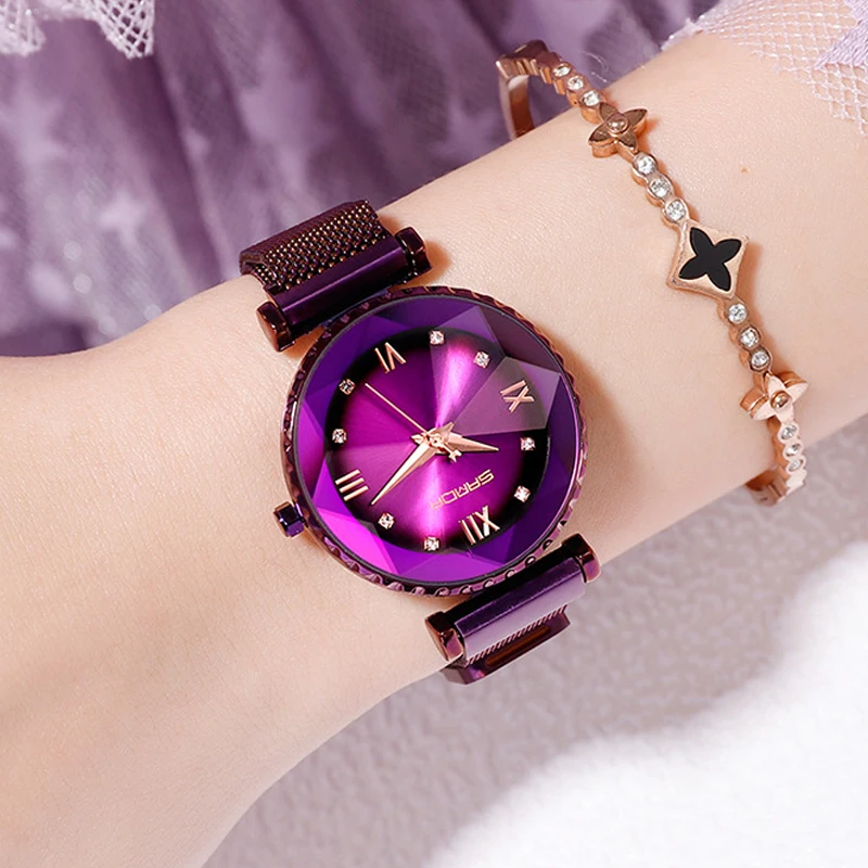 

2019 Brand Luxury Rose Gold Women Watches Crystal Female Stainless Steel Mesh Quartz Wrist Watch for women clock Montre Femme