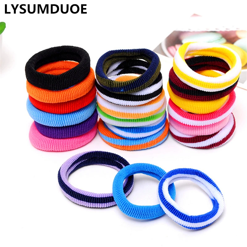 

20Pcs/Lot Girl Big Elastic Hair Band Baby Headband Hoop Ponytail Holder Cotton Candy Ring Rope Children Jewelry Hair Accessories
