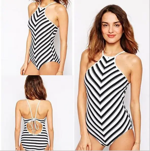 

2017 Brazilian Jumpsuits Bikini Stripe Swimwear GiGi Halter Swimsuit Hot Spring Bathing Suit Sexy Beach Tankini Ladies Monokini
