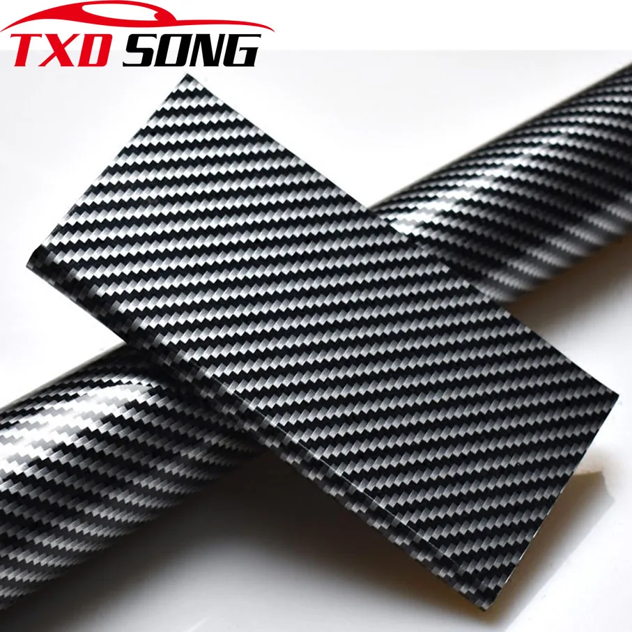 

Shiny Gloss Glossy 2d Carbon Fiber Film Wrap Vinyl Decal Car Auto Sticker Sheet Air Bubble Free Styling Accessory