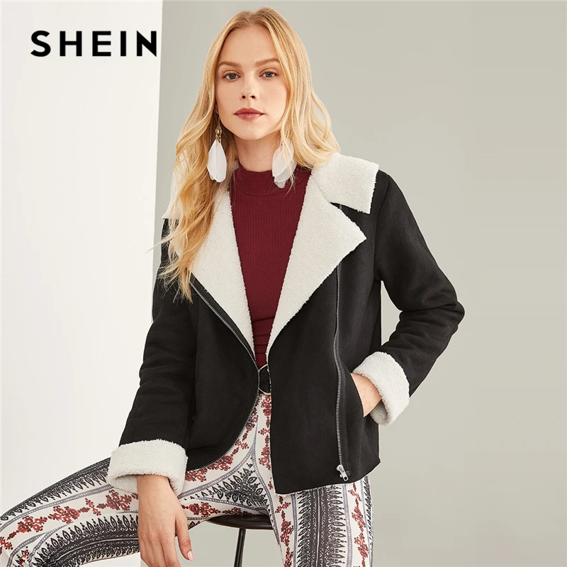 Buy SHEIN Black Highstreet Elegant Zipper Pocket