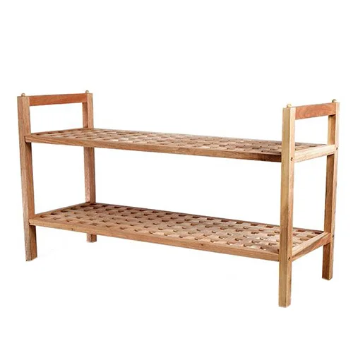 2 Tier Wooden Shoe Rack Storage Shoes Stackable Organiser