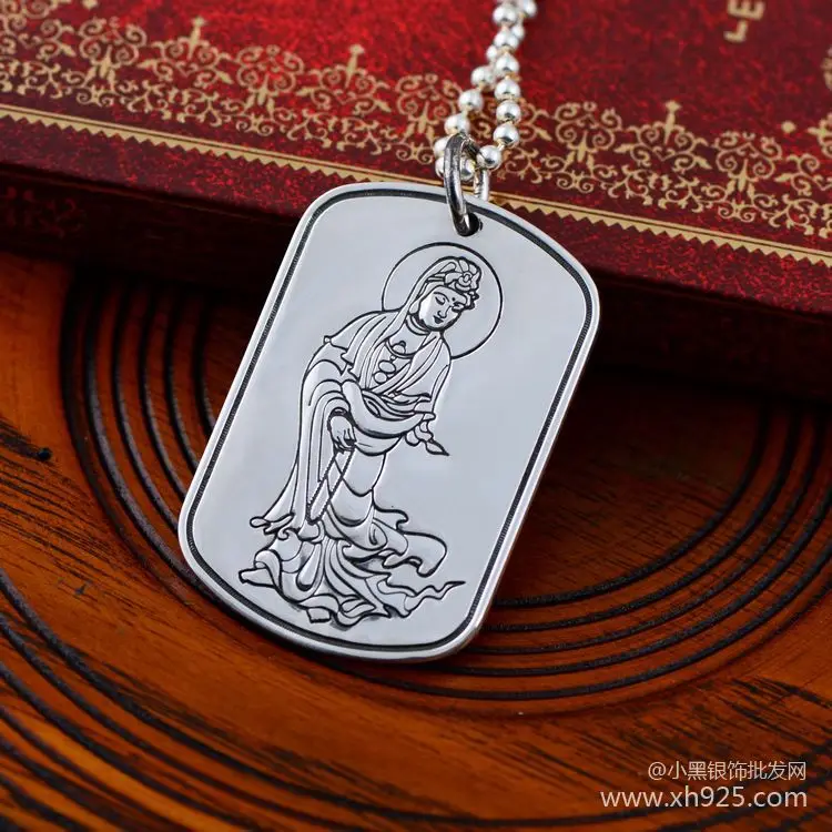 

wholesale 999 sterling silver jewelry thousands of fine Prajna Sutra Buddha and a Buddism godness Guanyin pendant 48000