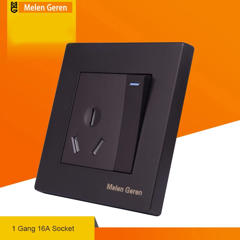 

16A Wall Power Socket Plug Grounded Socket Power Outlet Panel AC 110~250V Electric Socket Outlet for Air-conditioning Standard