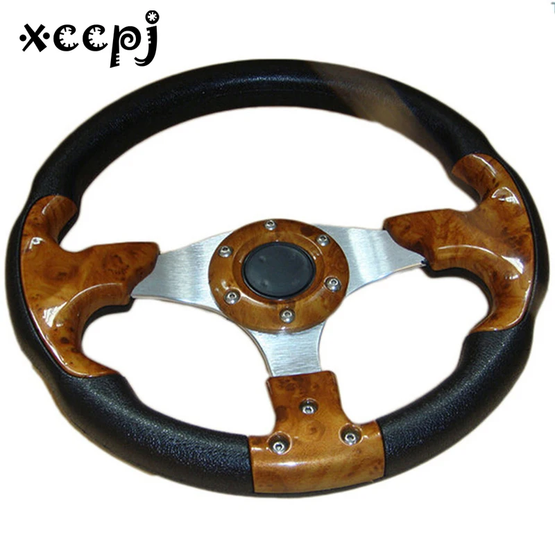 

Universal sports Auto Car Steering Wheel 320mm(13inches) PU leather racing Aluminum Frame Light Weight(White Black Red Brown)
