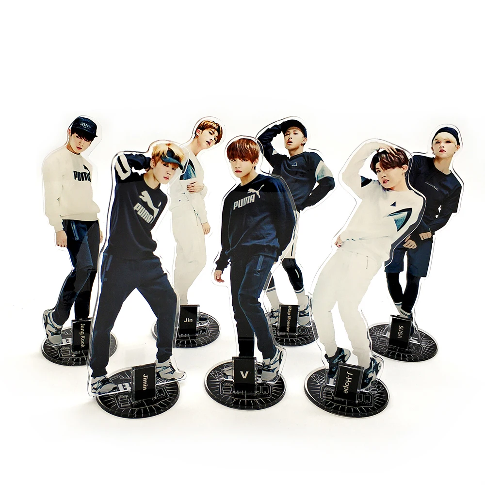 Amour Merci BTS Bangtan Garçons KPOP étoiles groupe acrylique stand figure modèle double-côté support de plaque gâteau topper idol homme