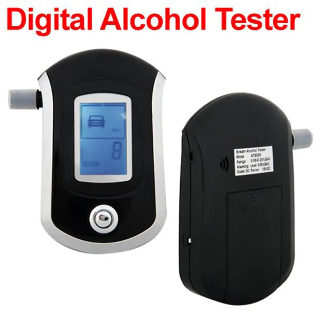 Digital LCD Sensitivity Police Alcohol Breath Tester Breathalyzer Analyzer With 5 Mouthpiecein
