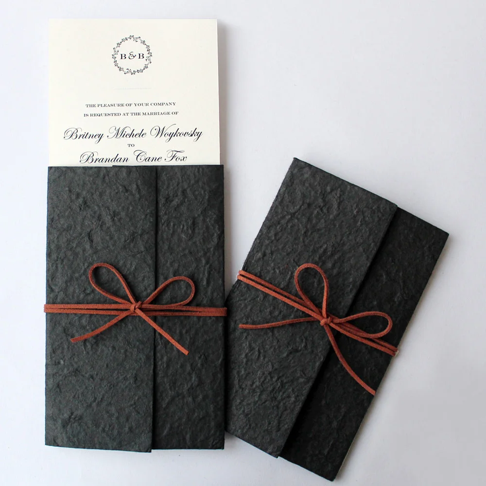  Vintage Black Wedding Invitations with Envelopes Elegant Invitations for Unique Wedding Theme Rusti - 32997633230
