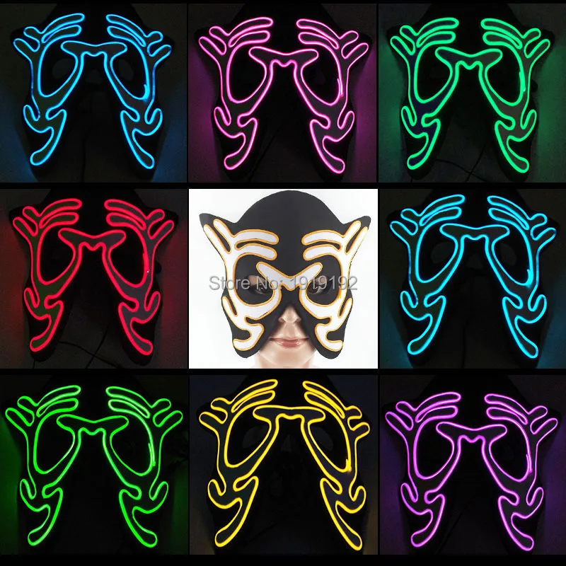 New Style Tiger M For Face Eva Mask Halloween Christmas Party Mask Bar Electronic Sillable Accessori Cosplay Glow In Dark