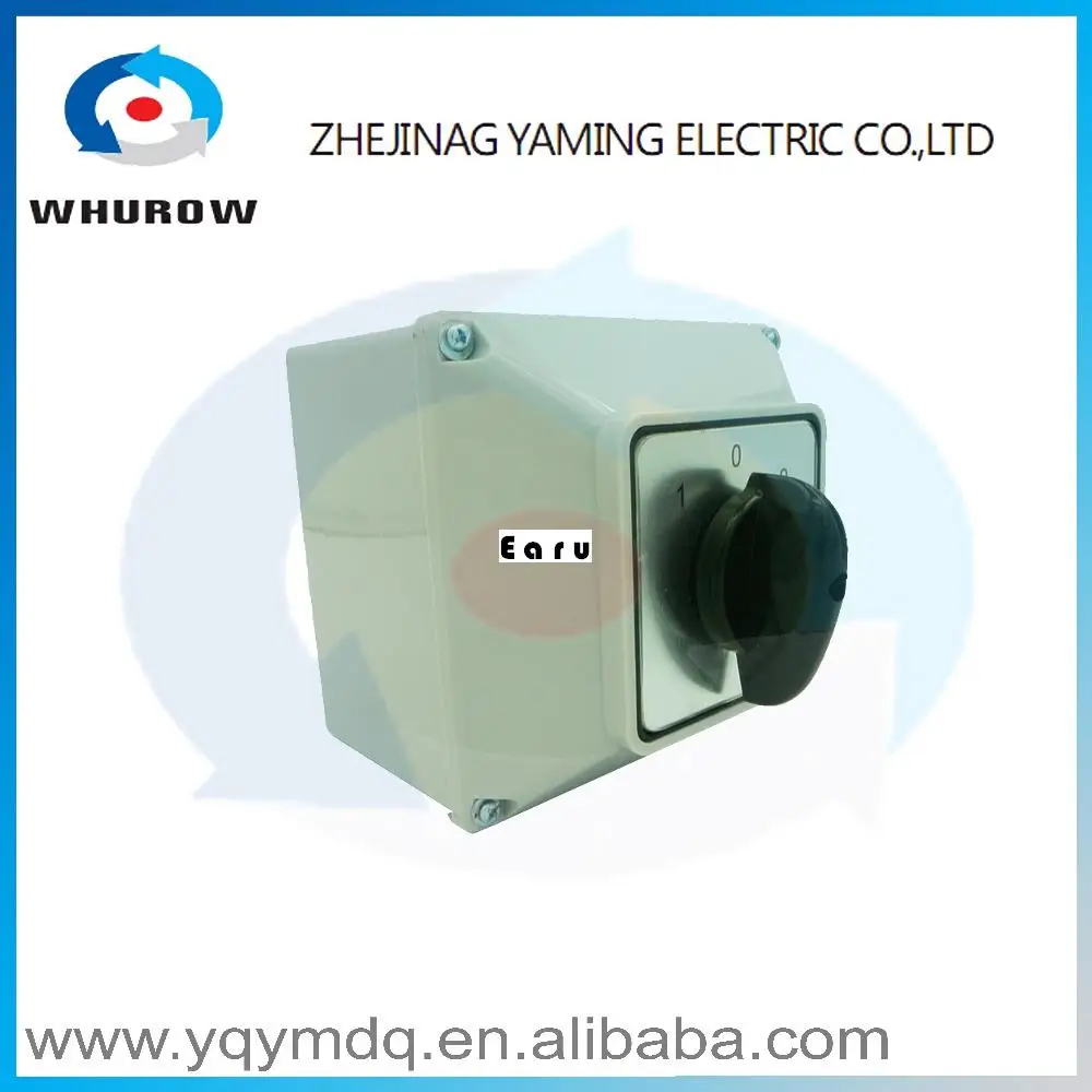 

LW26-63M switch box with protective box 63A 2 poles High quality electrical momentary changeover rotary cam switch