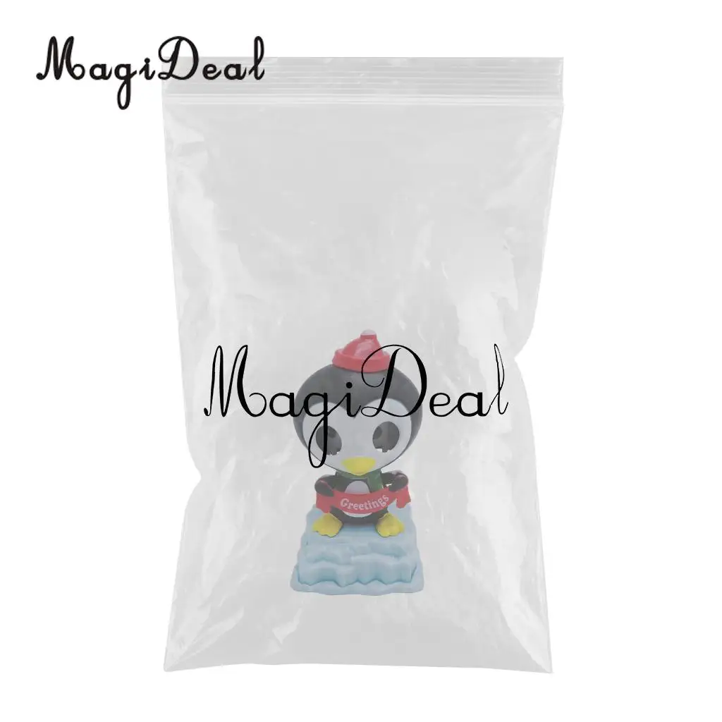 Solar Powered Bobbing Penguin Animal Figure - Fun Solar Science Toy Home Desktop Car Decor Bobbleheads Animal Pet Model