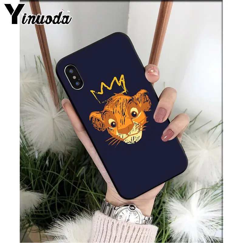 Yinuoda Lion King Simba TPU Мягкий силиконовый черный чехол для телефона iPhone 5 5Sx 6 7 7plus 8 8Plus X XS MAX XR