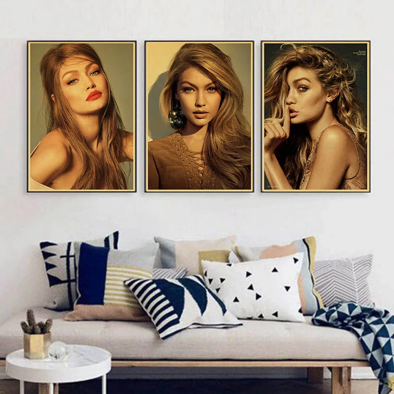 

Super model Gigi Hadid Vintage Paper Poster Wall Painting Home Decoration 42X30 CM 30X21 CM