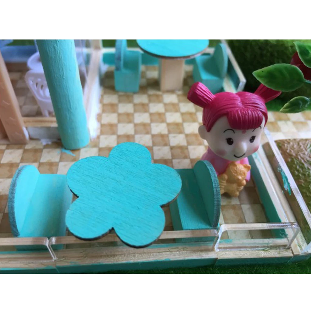 Handcrafts Miniature Project DIY Dolls House Garden Yard Building Model Toy Kids Play Fun & Learn Children Birthday Gift