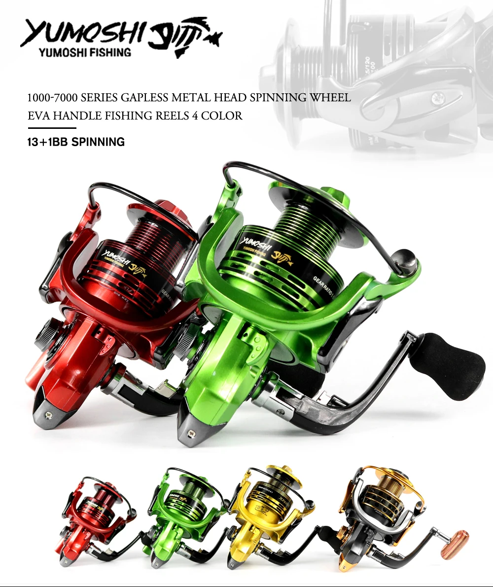 Sistema de Fiação Carretel de Pesca Carretel de Metal Roda de Pesca da Carpa para a Pesca 13 + 1bb Yumoshi Completo Longa Carcaça 5.5: 1 2 Esporte e Lazer