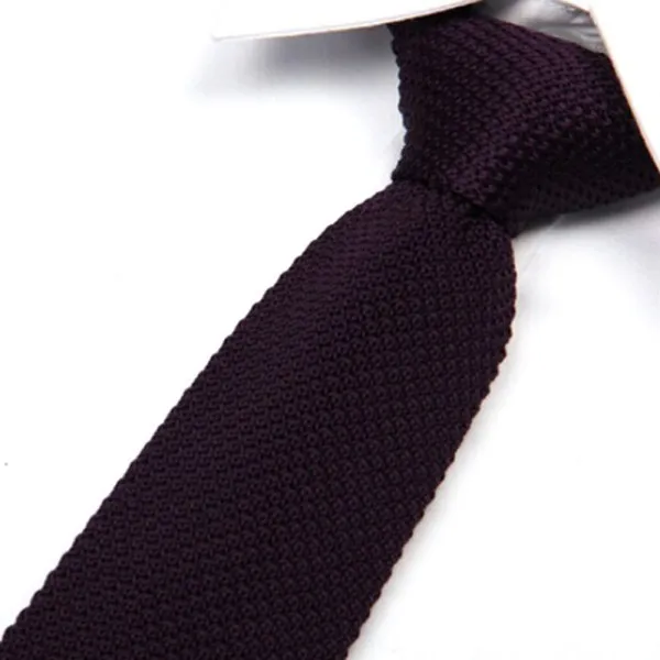 Мужской модный Одноцветный галстук, вязаный галстук, простой узкий галстук, обтягивающий тканый 2018