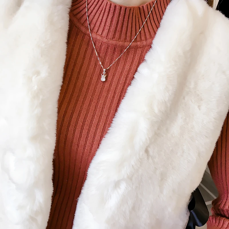 MUMUZI зимнее повседневное женское пальто из искусственного меха винтажное Модное теплое приталенное пальто без рукавов однотонный жилет женский жакет casaco feminino