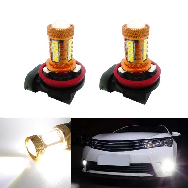 2X H11 H8 LED Car Lights LED Bulbs DRL Fog Light Driving Lamp For
