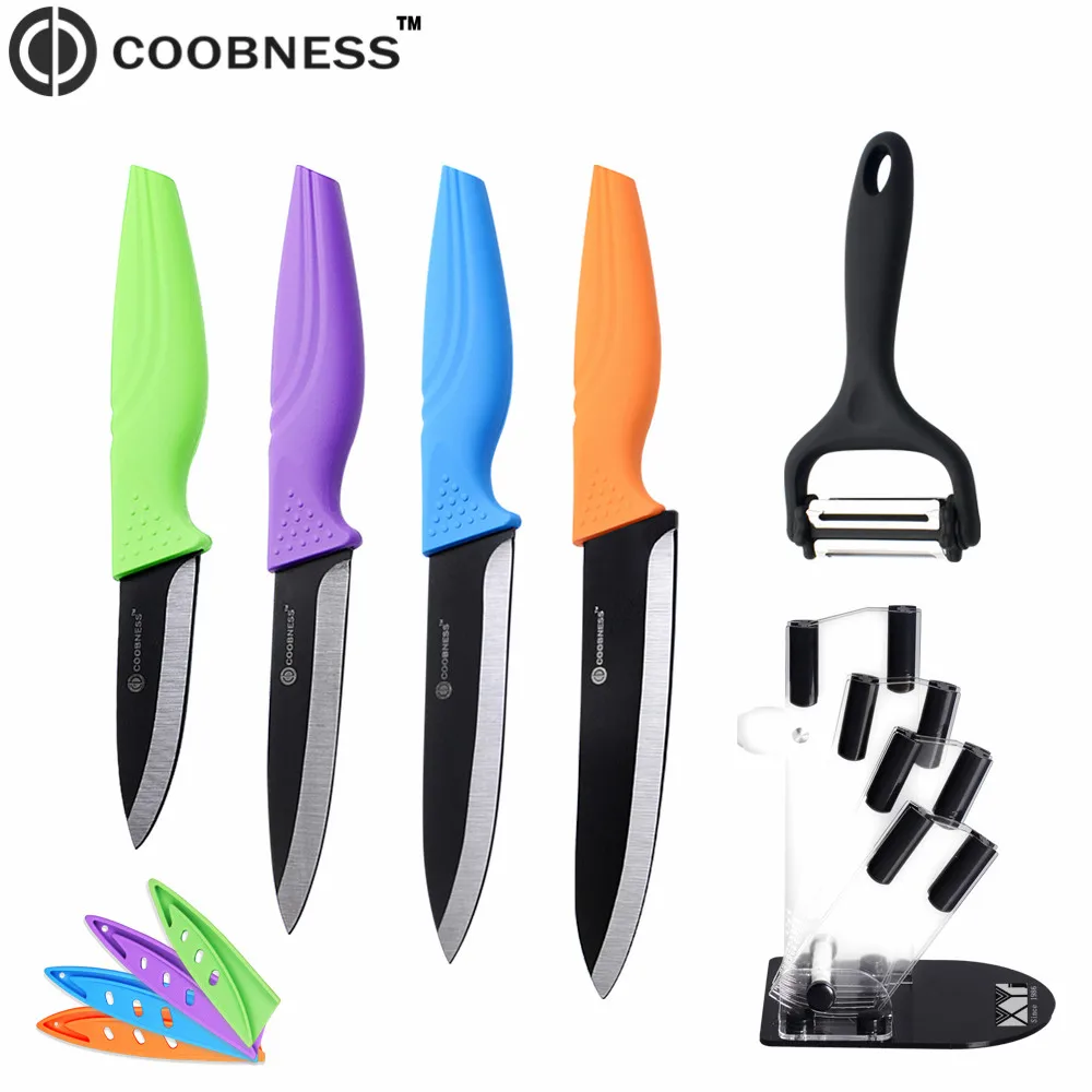 COOBNESS Brand 6 Piece Set Colorful Handle Ceramic Knife New Design 3