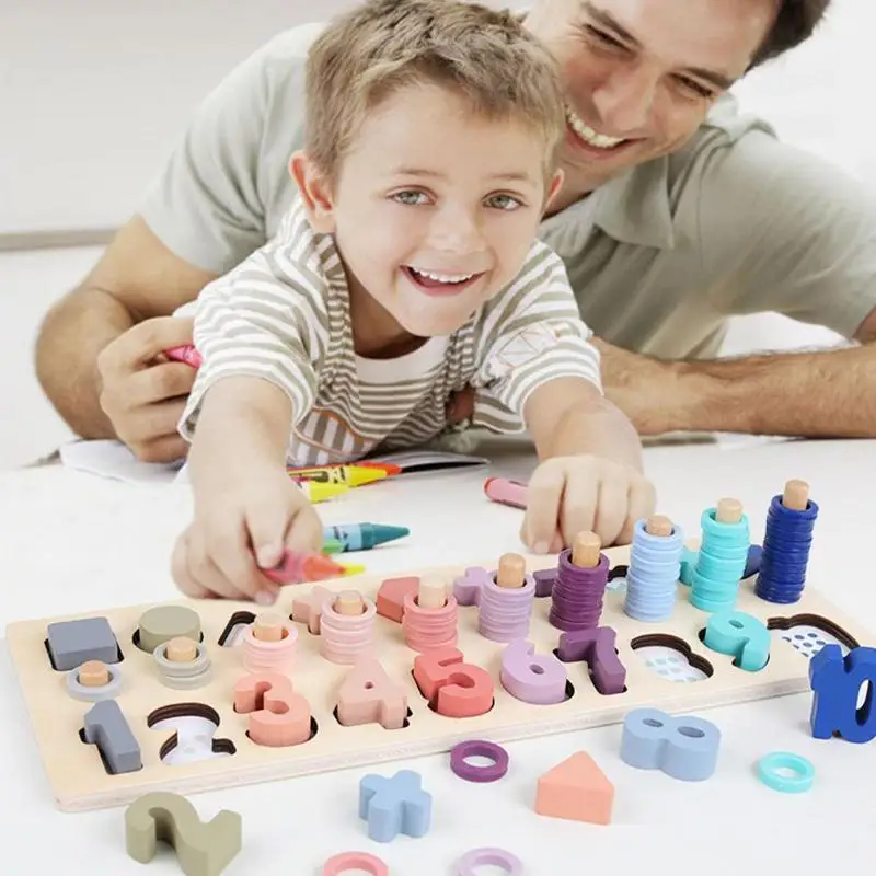 Дошкольное деревянный Монтессори игрушки граф геометрическая форма познание матч раннее развитие ребенка Обучающие приспособления математические игрушки для детей