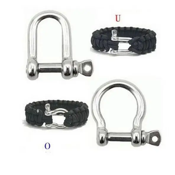 10 Pcs/lot Stainless Steel Adjustable PARACORD PARACHUTE CORD LANYARD