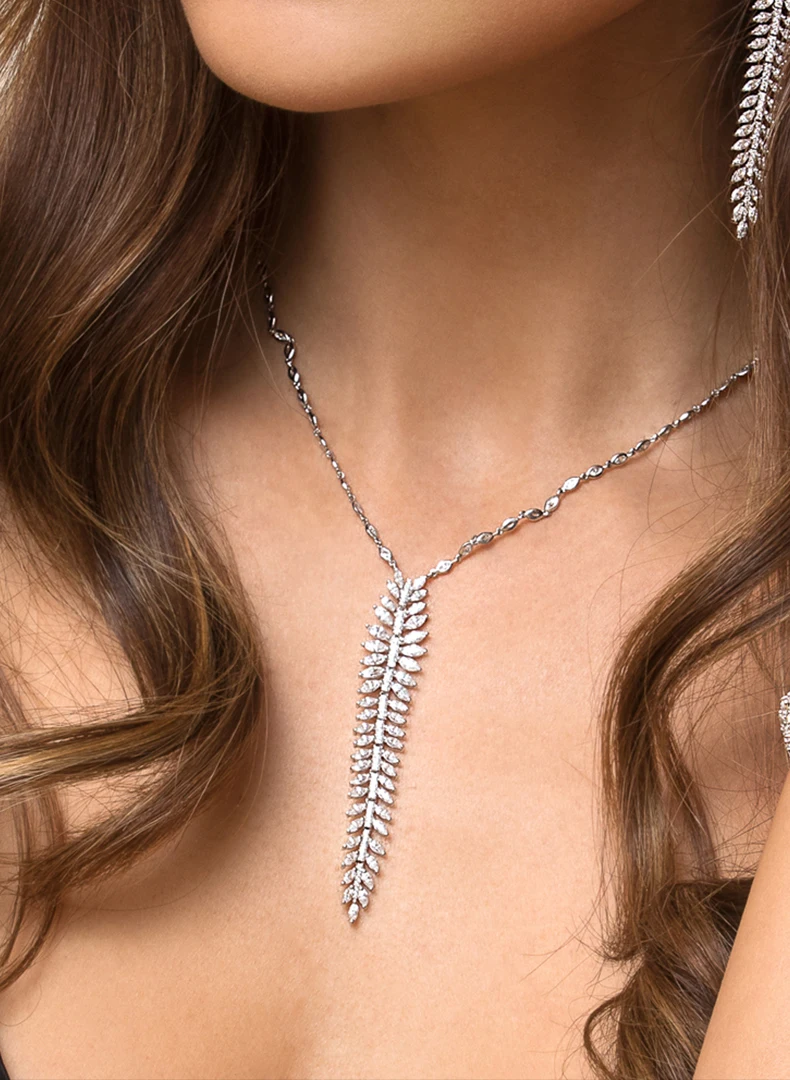 

ZOZIRI Lucky Olive Leaf Necklace For Women Colar Masculino Chain 925 Sterling silver Branch leaves olive Necklace Pendant choker