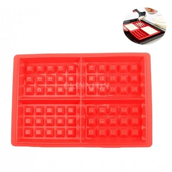 

100Pcs/Lot Waffle Makers Mould Silicone Cake Chocolate Mould Nonstick Baking Mold Bakeware DIY Tool