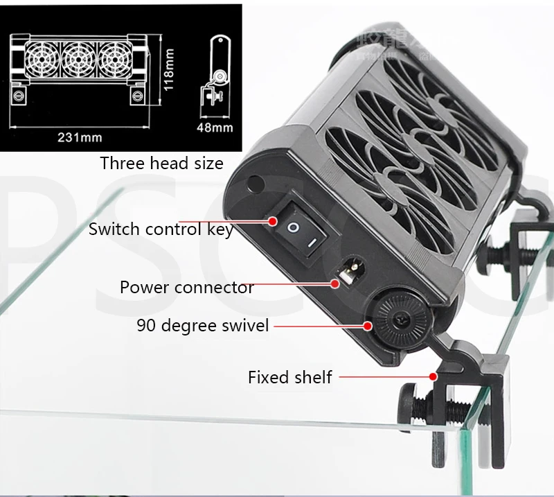 Головки охладители низкого энергопотребления охлаждающий вентилятор аквариум с морской водой понды регулятор температуры 110-240 в 360 Вращающийся монтажный