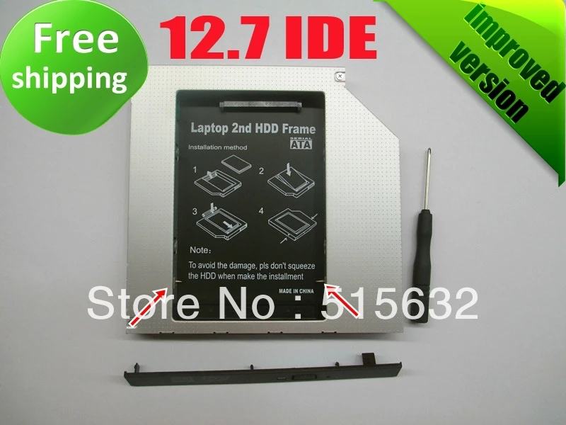  Pata IDE to Sata Caddy Module For 12.7mm Universal CD / DVD-ROM Optical Bay improved version