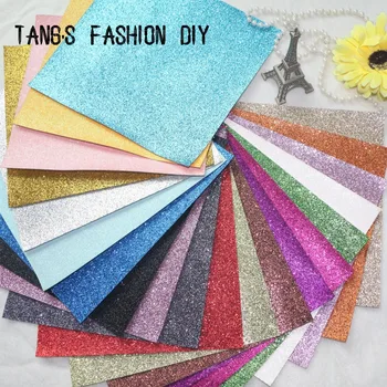 

14 PCS/SET--20X22CM PER PCS DIY High Quality Glitter synthetic leather &Fabric /artificial leather