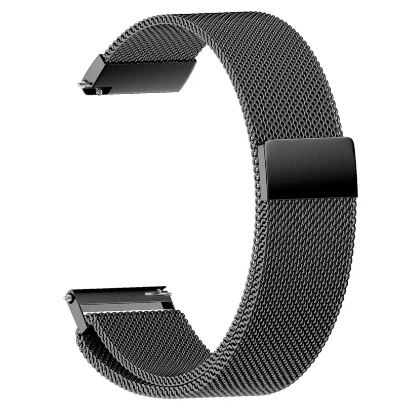 

Milanese Magnetic Loop Stainless Steel Watch Strap Bands 22/20/18/16/14MM black women men Accessories
