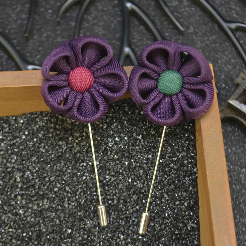 

New Men's Lapel Flower Sun Flower Brooches Handmade Boutonniere Stick Brooch Pin For Mens Suit Accessories Wholesale 18 PCS/LOT