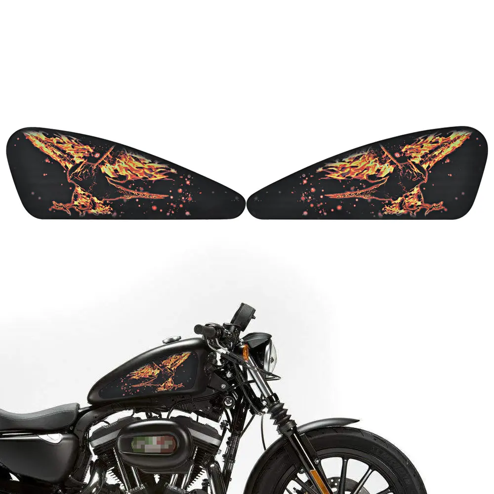 Мотоцикл 3D топливный бак наклейка Пламя Орел для Harley XL 883 1200 48 72 уличный трекер поплавок Чоппер скремблер кафе гонщик