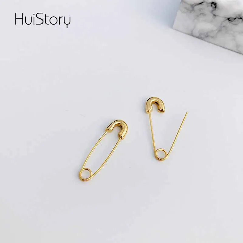 HUISTORY НОВЫЕ геометрические серьги Модные ювелирные изделия золотой цвет бумажный