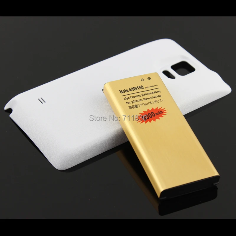 

High Capacity Note 4 Battery 6250mAh + White/Black Back Case Cover For Samsung Galaxy N9100 SM-N910H N910C N910U N910F N910FQ