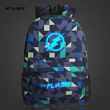 Lumious fvip venta caliente dc comics hero flash mochila el flash de impresión bolsa de ordenador portátil bolsa de la escuela para los adolescentes