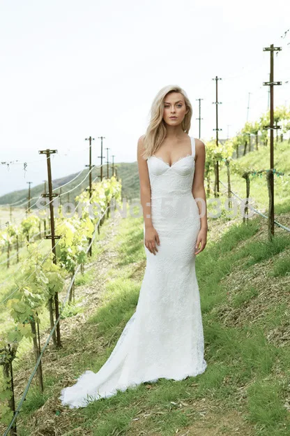

vestido de noiva Spaghetti Straps Sweetheart White Long Sexy Backless Bridal Dress 2016 Sleeveless Mermaid Wedding Dresses