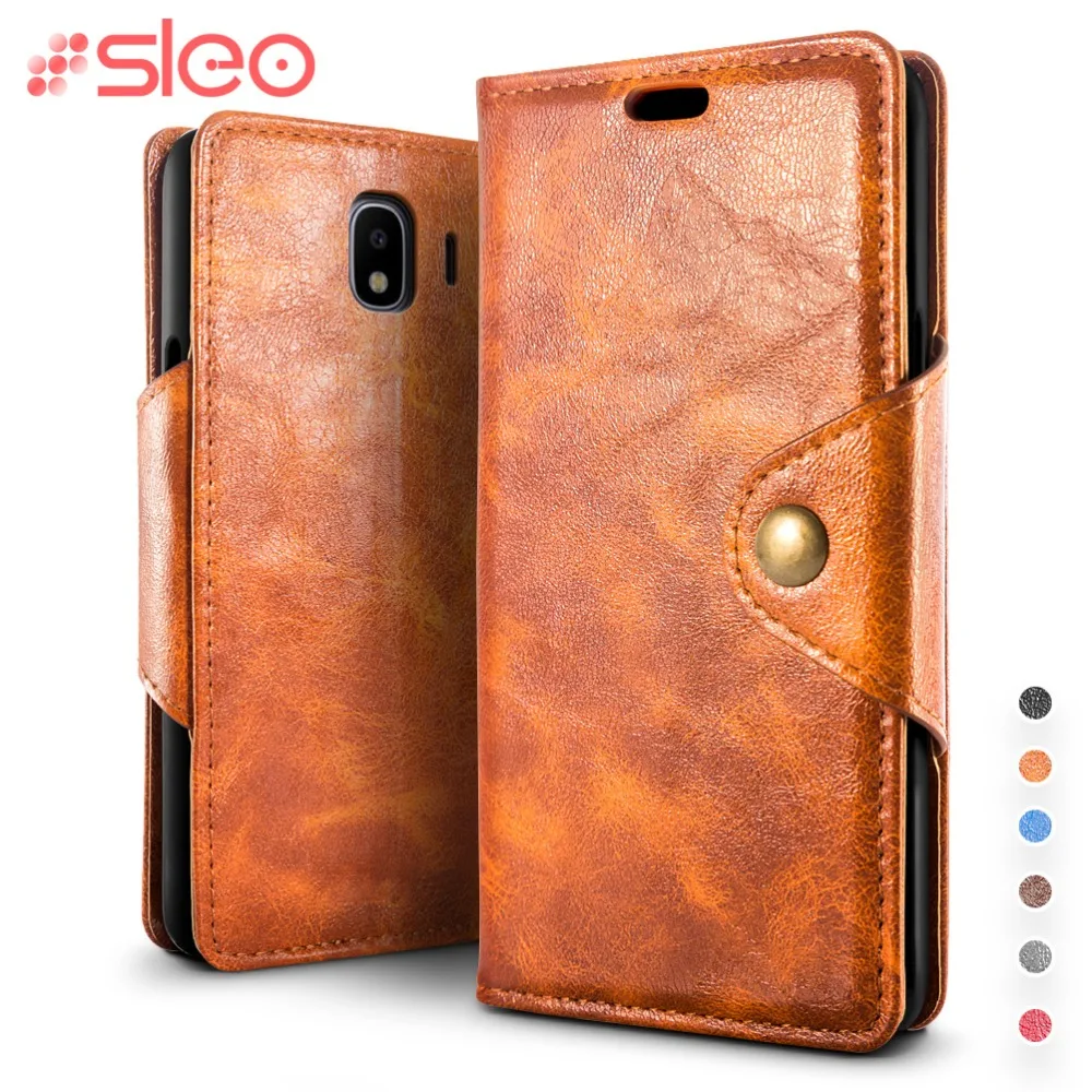 SLEO ретро кожаный чехол для Samsung Galaxy J6 Core Wallet Стенд флип-чехол ядро крышка