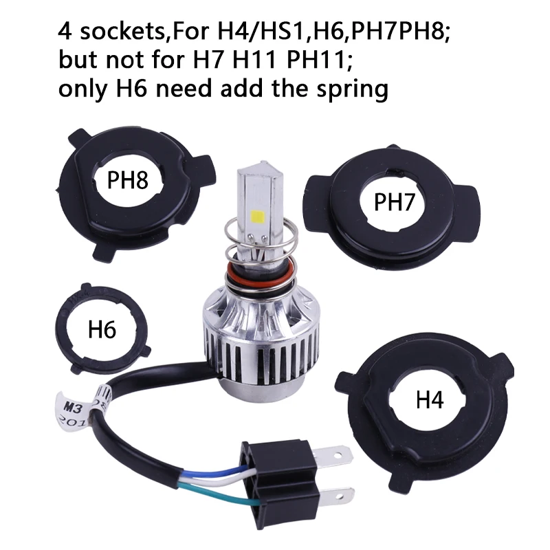 LYMOYO H4 HS1 H4 H6 PH7 PH8 светодиодный фонарь светодиодный фара мотоцикла скутер лампы фары 6000 К мото фонари скутера DC12V