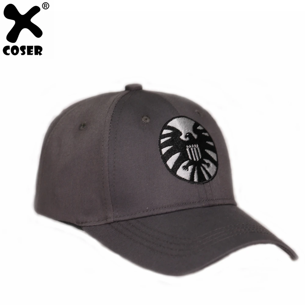 

XCOSER Captain Marvel Cap the Shield Baseball Cap Gray Cotton High Quality Hat Cosplay Costume Accessory For Men