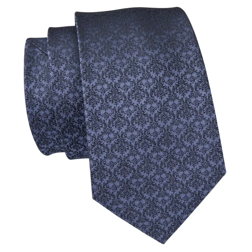 Hi Tie 2019 Новое поступление мужские галстуки с цветочным рисунком черный шелковый