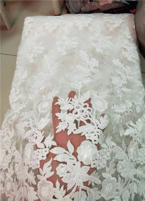 

Sequins French net lace,African swiss tulle mesh Guipure lace fabric high quality for dress 5yards/lot Nigerian white yellow